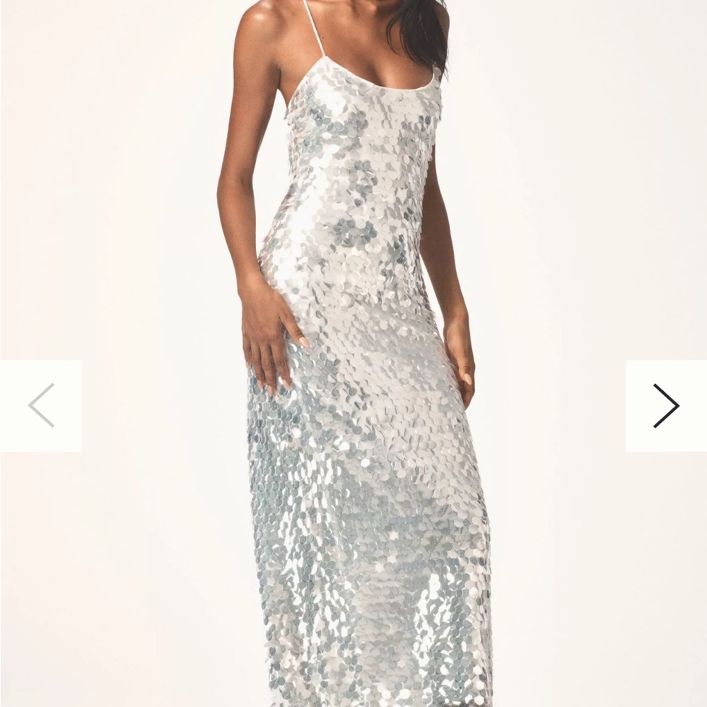 Mare Mare Silver Sequin Midi Dress